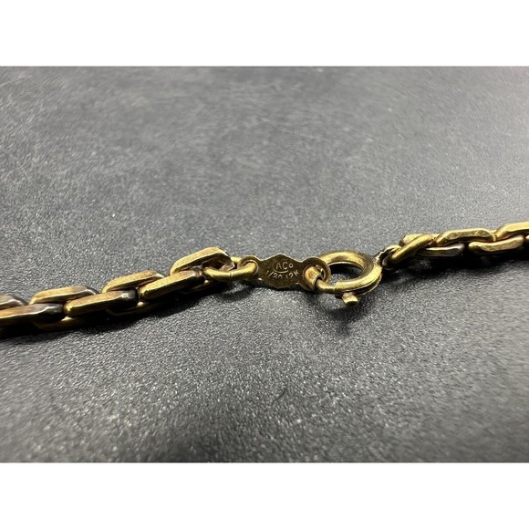 Vintage 1/20 12k Gold Filled Fancy Link Necklace 30" 3mm 27Gs - Picture 7 of 8